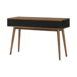 Amigo Black Veneer and Walnut Wood Console Table