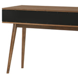 Amigo Black Veneer and Walnut Wood Console Table