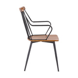 Alcott Contemporary Walnut and Metal Dining Room Chair