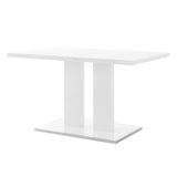 Amanda Metal/White Laquer/Glass Dining Table