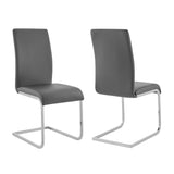 Amanda Chrome Metal/Faux Leather 100% Polyurethane Dining Chair