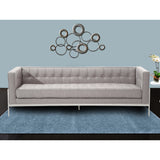 Andre Contemporary Sofa In Gray Tweed and Stainless Steel