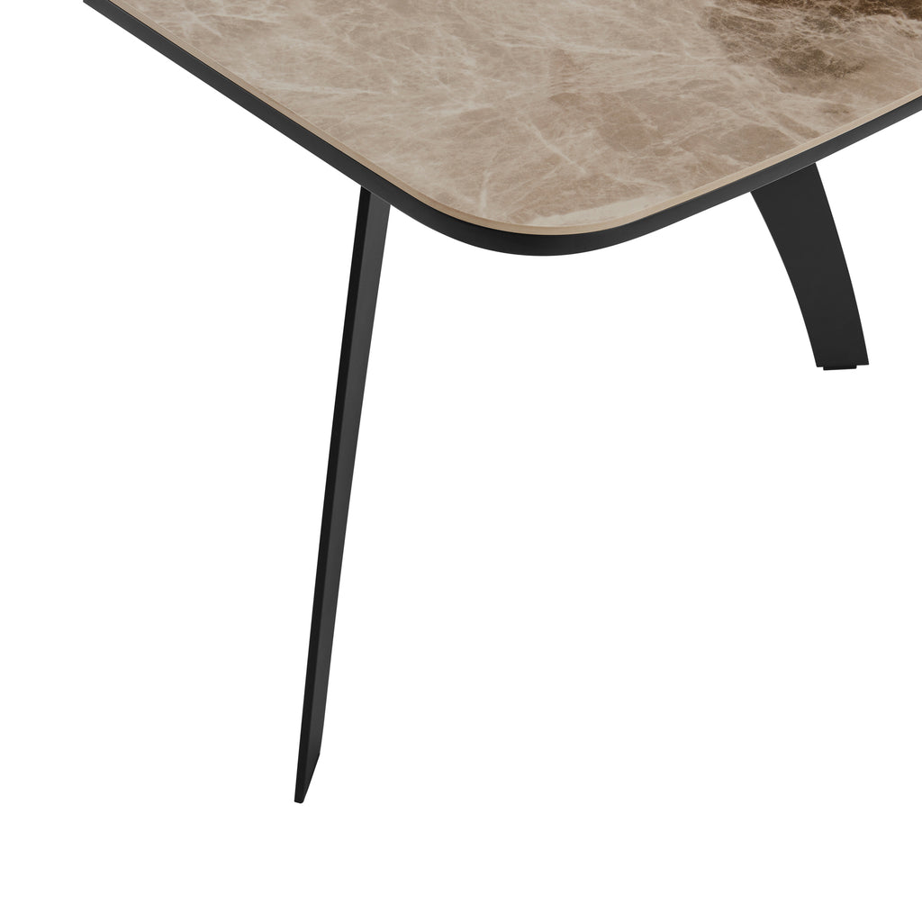 Andes Ceramic and Metal Rectangular Dining Room Table