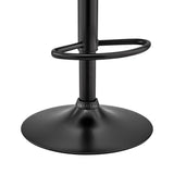 Asher Adjustable Grey Faux Leather and Black Finish Bar Stool