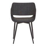 Ariana Mid-Century Charcoal Open Back Dining Accent Chair