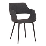 Ariana Mid-Century Charcoal Open Back Dining Accent Chair