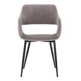 Ariana Mid-Century Gray Open Back Dining Accent Chair