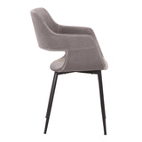 Ariana Mid-Century Gray Open Back Dining Accent Chair