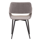 Ariana Mid-Century Gray Open Back Dining Accent Chair