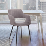 Ariana Mid-Century Gray Open Back Dining Accent Chair