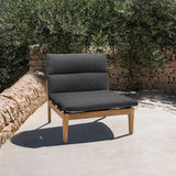 Arno Outdoor Modular Teak Wood Lounge Chair with Charcoal Olefin