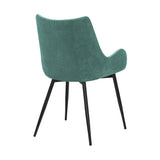 Avery Teal Fabric Dining Room Chair with Gold Legs