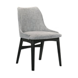 Azalea Gray Fabric and Black Wood Dining Side Chairs - Set of 2