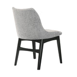 Azalea Gray Fabric and Black Wood Dining Side Chairs - Set of 2