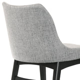 Azalea Gray Fabric and Black Wood Dining Side Chairs - Set of 2