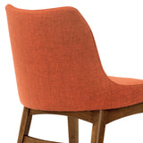 Azalea Orange Fabric and Walnut Wood Dining Side Chairs - Set of 2