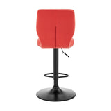 Bardot Adjustable Height Red Faux Leather Swivel Bar Stool