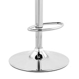 Brock Adjustable Gray Faux Leather and Walnut Wood with Chrome Finish Bar Stool