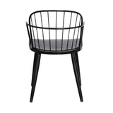 Bradley Steel Framed Side Chair in Black Powder Coated Finish and Black Brushed Wood