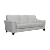 Bergen 87" Dove Gray Genuine Leather Square Arm Sofa