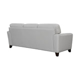 Bergen 87" Dove Gray Genuine Leather Square Arm Sofa