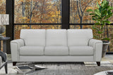 Bergen 87" Dove Gray Genuine Leather Square Arm Sofa