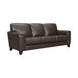 Bergen 87" Espresso Genuine Leather Square Arm Sofa