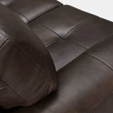 Bergen 87" Espresso Genuine Leather Square Arm Sofa