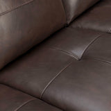 Bergen 87" Espresso Genuine Leather Square Arm Sofa