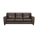 Bergen 87" Espresso Genuine Leather Square Arm Sofa