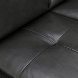 Bergen 87" Pewter Genuine Leather Square Arm Sofa