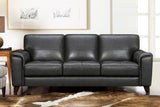 Bergen 87" Pewter Genuine Leather Square Arm Sofa