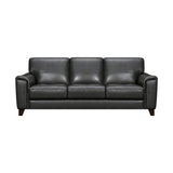 Bergen 87" Pewter Genuine Leather Square Arm Sofa