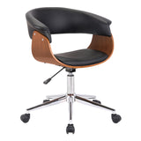Bellevue Poplar/Faux Leather/Chrome Metal 100% Polyurethane Office Chair