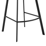 Carise Gray Faux Leather and Black Metal Swivel 30" Bar Stool