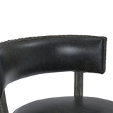 Corbin 30" Bar Height Swivel Onyx Faux Leather and American Grey Wood Bar Stool