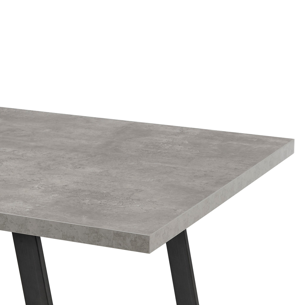 Coronado Contemporary Dining Table in Gray Powder Coated Finish with Cement Gray Top
