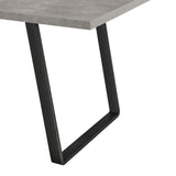 Coronado Contemporary Dining Table in Gray Powder Coated Finish with Cement Gray Top