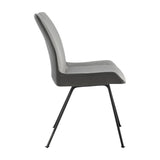 Coronado Contemporary Dining Chair in Gray Powder Coated Finish and Pewter Fabric - Set of 2