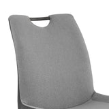 Coronado Contemporary Dining Chair in Gray Powder Coated Finish and Pewter Fabric - Set of 2