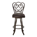 Celeste 26" Counter Height Metal Swivel Barstool in Bandero Espresso Fabric and Auburn Bay Finish