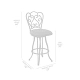 Celeste 26" Counter Height Metal Swivel Barstool in Bandero Espresso Fabric and Auburn Bay Finish