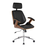 Century Chrome/Wood/Faux Leather/Leatherette 100% Polyurethane Office Chair