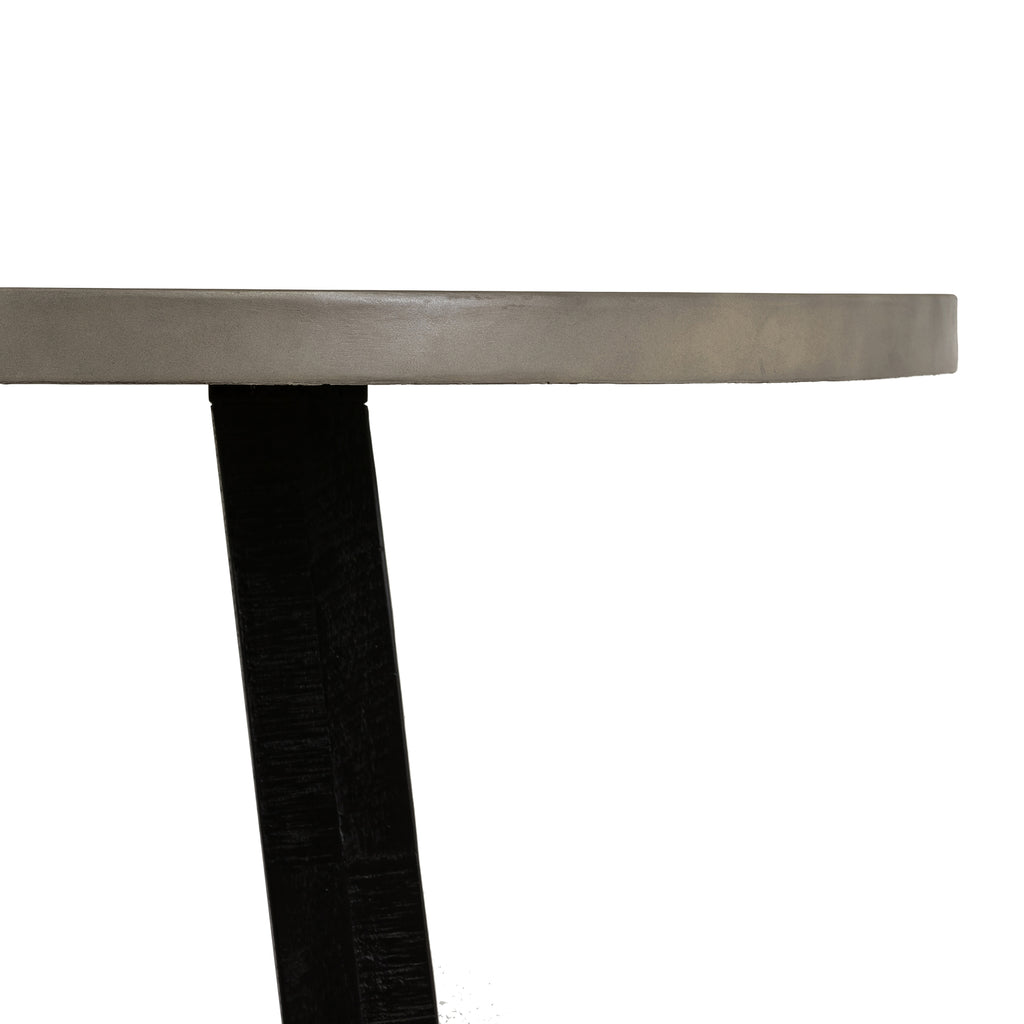 Chester Modern Concrete and Acacia Round Dining Table