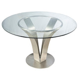 Cleo Brushed Stainless Steel Dining Table