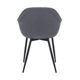 Clover Grey Faux Leather Dining Room Chair with Black Metal Legs