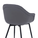 Clover Grey Faux Leather Dining Room Chair with Black Metal Legs