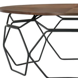 Cosmo Walnut Veneer Coffee Table with Black Metal Base