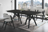 Cortina 79" Mid-Century Modern Black Wood Dining Table with Black Legs