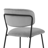 Carlo Gray Velvet and Metal Dining Room Chairs - Set of 2